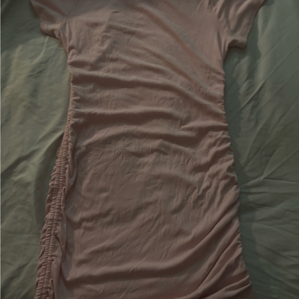 Pink Ruched Bodycon Dress